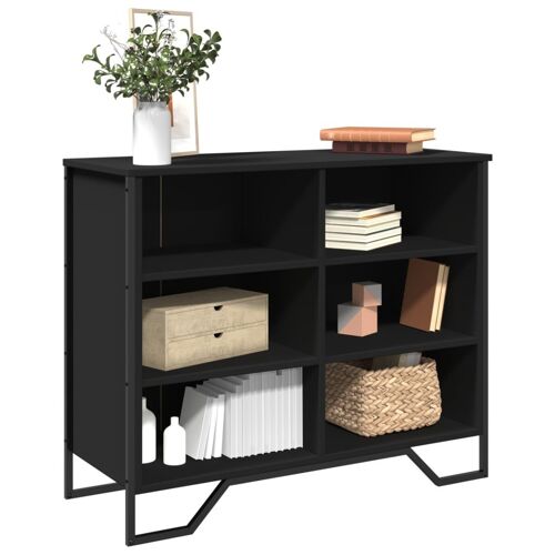 vidaXL Buffet noir 91x35,5x74,5 cm bois d¿ingénierie