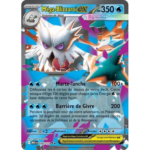 Carte Pokémon - Méga-Blizzaroi Ex - 036/132 - Ultra-Rare - Méga-Evolution