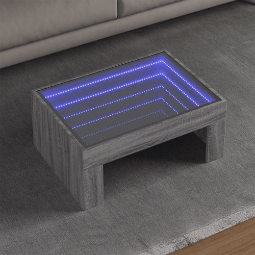 Vidaxl Table Basse Avec Led Infini Sonoma Gris 70x50x30 Cm