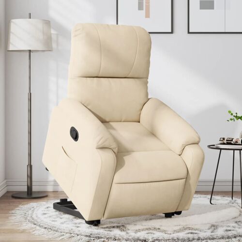 vidaXL Fauteuil inclinable crème tissu microfibre