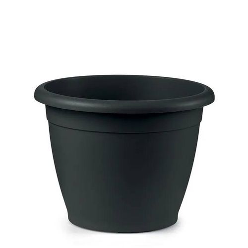 Vaso Rotondo Naxos D.18cm Antracite Piante Fiori Balcone Veca