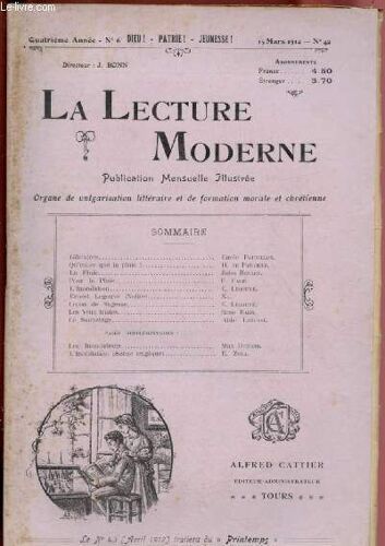 N°42 - 15 Mars 1912 - La Lecture Moderne : Qu Est-Ce Que La Pluie ?. Par H. De Parville - Leçon De Sagesse. Par E. Legouyé - Le Sauvetage. Par L Abbé Lanusse.Etc.