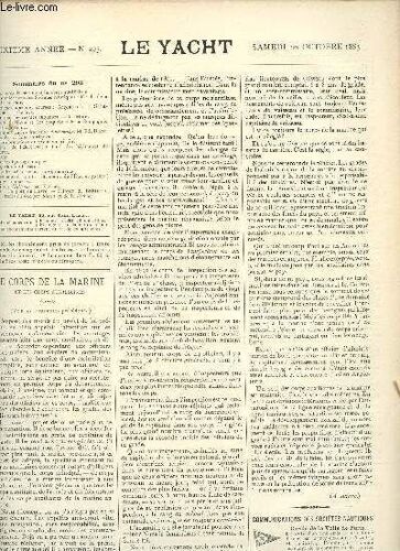 N°293 - 20 Octobre 1883 - Le Yacht : Le Corp De La Marine Et Les Corps Auxiliaires - Chronique Des Régates Anglaises - L Emploi De L Électricité À Bord Des Bâtiments De Guerre -Etc.