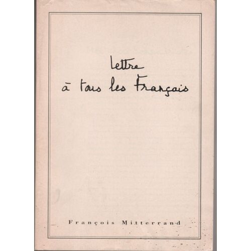 Lettre À Tous Les Français