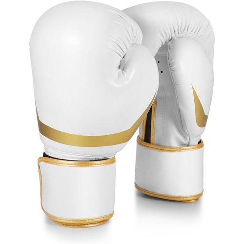 Gants D'entraînement De Boxe De 283.5 G Pour Hommes, Jeunes Et Femmes, Gants De Boxe, Gants De Boxe Pour Sac De Frappe, Sac Avec Bande De Poignet, Blanc