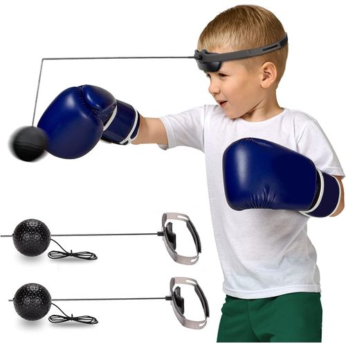Jgd-Balle Réflexe De Boxe, 2pcs Balle De Boxe Avec 2 Bandeaux Réglables & 2 Niveaux Difficulté, Balle De Combat De Boxe Mma, Balle D'entraînement Boxe Adulte Enfant Pour Réaction Agilité Vitesse