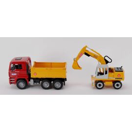 Jouet Ancien Rare MAMMUT - Camion Benne + Pelleteuse Avec Grue - Années 70 (Boîte D'origine)