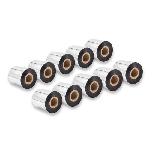 vhbw 10x Ruban transfert thermique compatible avec Citizen 7201e, 9301, 9001, 8301 imprimante d'étiquette résistante 70mmx300m cire-plus