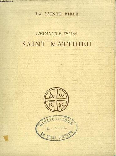 L'evangile Selon Saint-Matthieu