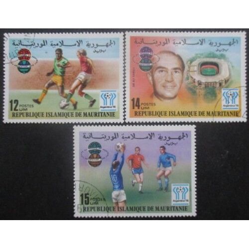 Mauritanie Série N°379 Au 381 Coupe Du Monde De Football Argentine 1978 Oblitérés