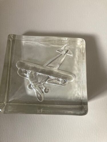 Presse Papier En Verre Moulé Avion Goebel 1979