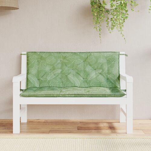Vidaxl Coussins De Banc De Jardin Lot De 2 Motif De Feuilles Tissu