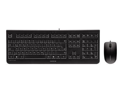 CHERRY DC 2000 - Ensemble clavier et souris - USB - Pan Nordic - noir