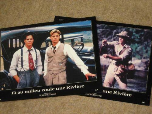 Lot De 3 Photos Brad Pitt Et Au Milieu Coule Une Rivière Meet Rencontre Avec Joe Black Anthony Hopkins Très Grand Format 30x40cm