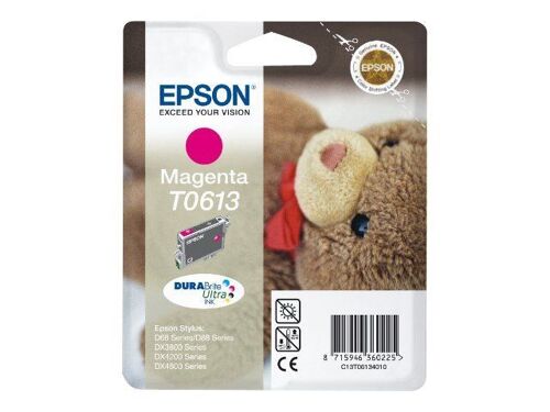 Epson T0613 - Cartouche d'impression - 1 x magenta pigmenté - 250 pages - emballage coque avec alarme radioélectrique/ acoustique - pour Stylus D68, D88, DX3800, DX3850, DX4200, DX4250, DX4800...
