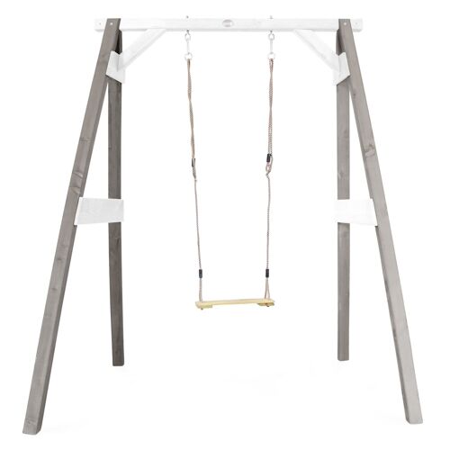 Axi Portique Simple En Bois 1 Balançoire Gris Blanc 160x181x207cm