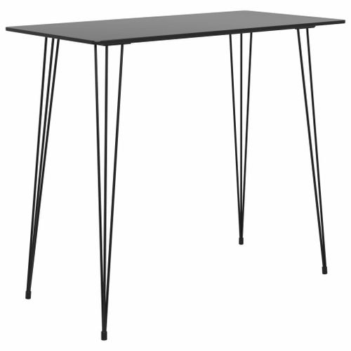 Table De Bar Avec Plateau Anti-Rayures & Cadre En Acier Noir 120x60x105 Cm