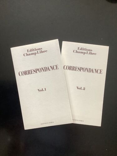 Éditions Champ Libre Correspondance Vol. 1 Et Vol.2