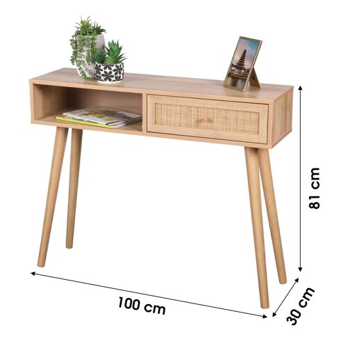 Console D'entrée Meuble De Rangement Console Decore Avec Rangement Console Avec 1 Tiroir 100x29x81cm