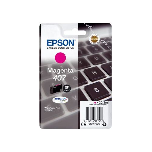 Epson 407 - 20.3 ml - taille L - magenta - original - cartouche d'encre - pour WorkForce Pro WF-4745, WF-4745DTWF