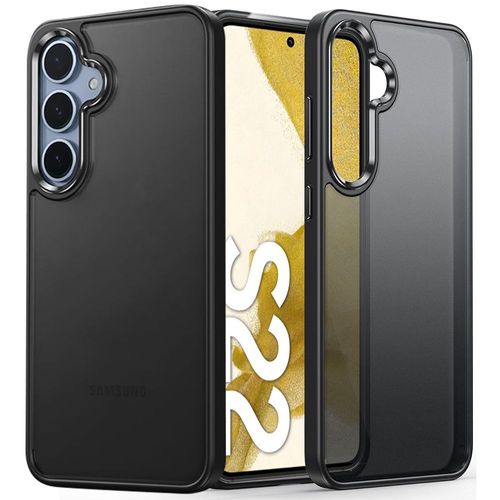 Coque Pour Samsung Galaxy S22, Protection Anti-Rayures Semi-Rigide Noir Avec Dos Translucide - E.F.Connection