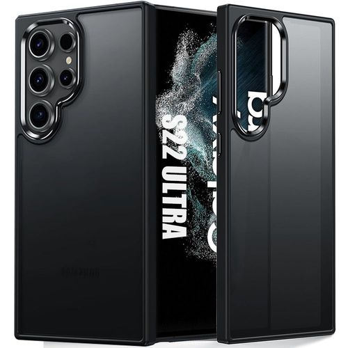 Coque Pour Samsung Galaxy S22 Ultra, Protection Anti-Rayures Antichoc Arrière Rigide Translucide - E.F.Connection