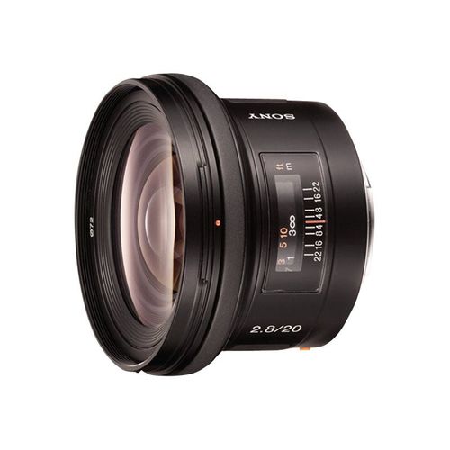 Objectif Sony SAL20F28 - Fonction Grand angle - 20 mm - f/2.8 - Sony A-type - pour Handycam NEX-VG900; a DSLR-A100, SLT-A58, A65, A77; a NEX F3Y; a1; a3000; a7; a7R; a7R IV