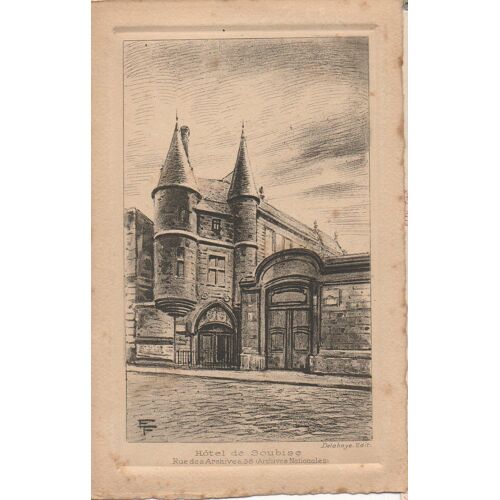 Paris 3° - Hôtel Soubise Rue Des Archives 1929