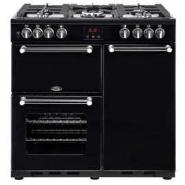 BELLING - PKENS90DFBLK - Piano de cuisson gaz 90cm - 5 foyers - 7.3 kw - Fours électriques - Classe  A - 90xP60xH90cm - Noir