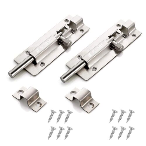 Boulon de verrouillage de porte, boulon coulissant de porte avec vis 6 inch