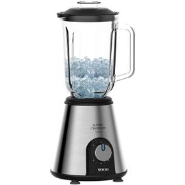 Mélangeur SuperCrusher SOGO SS-5530 | Mélangeur en verre, 5 vitesses, broyeur à glace 1,5 L, 1000 W - Acier inoxydable