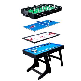 Table multi-jeux 4 en 1 pour enfants - Baby-foot, Billard, Ping-pong, Air-hockey