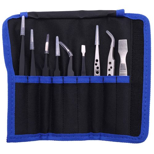 9 Pinces Pince À Épiler En Acier Inoxydable De Précision Antistatique Pour Outils Réparation Téléphone Portable Électronique, Main