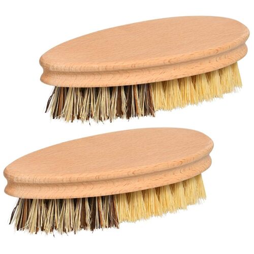 Brosse à RéCurer LéGumes Poils Durs et Mous, Ensemble de RéCureurs Nettoyage Fruits en Bois Naturel pour le Lavage