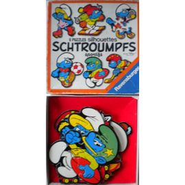 Puzzle Ancien Schtroumpf 1984. 6 Puzzles Silhouettes Schtroumpfs Sportifs. Smurf.