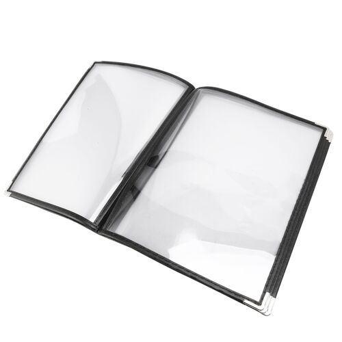 6X Couvertures de Menu Restaurant Transparentes pour Livre AU Format A4, Style Café, Bar 6 Pages 12 Voir
