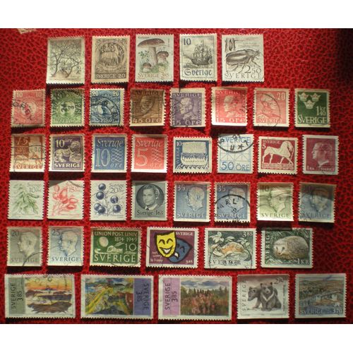 Lot De 40 Timbres Tous Différents - Suède