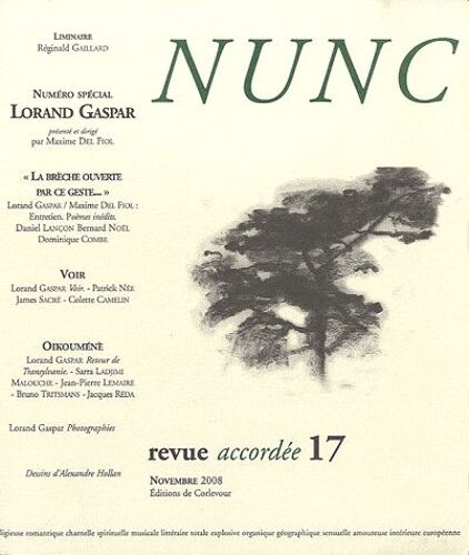 Nunc N° 17, Novembre 2008 - Lorand Gaspar