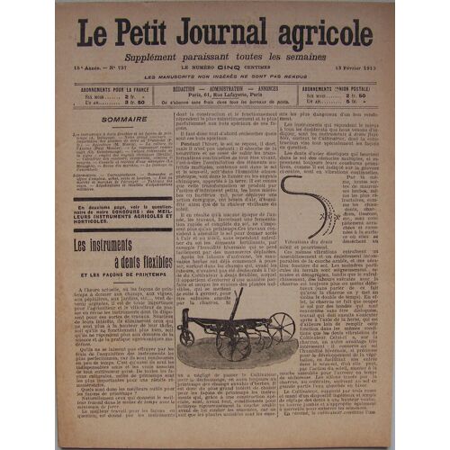 Le Petit Journal Agricole 737 Les Instruments À Dents Flexibles . . .