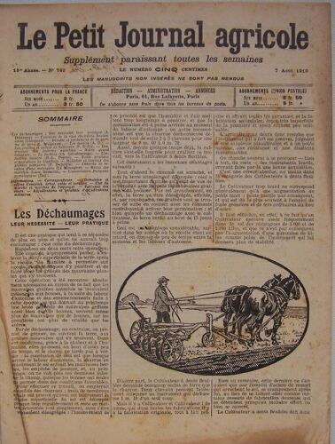 Le Petit Journal Agricole 762 Les Déchaumages . . .