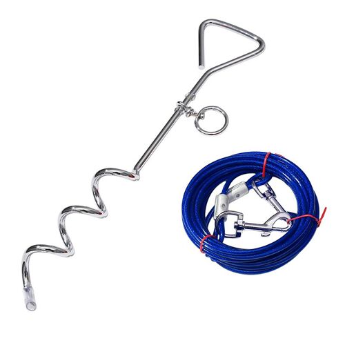 Laisse Pour Chien, Piquet Pour Animaux De Compagnie, Ligne De Laçage Et Piquets Réfléchissants Pour Cour, Camping De Haute Qualité Adapté Aux Chiens De Taille Moyenne À Grande