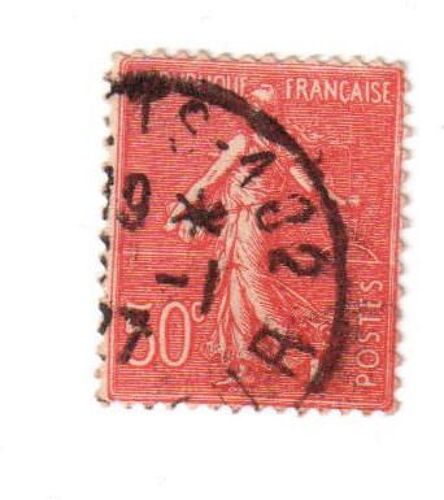 Timbre Français Oblitéré : La Semeuse , 50 C