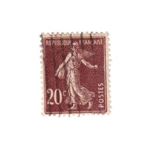 Timbre Français Oblitéré : La Semeuse - Marron - 20 C