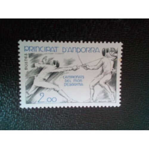 Timbre Andorre Yt 296 Championnats Du Monde D'escrime, Clermont-Ferrand 1981 ( 81104 )