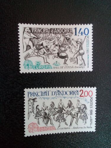 Timbre Andorre Yt 292 - 293 Séries: Europe (C.E.P.T.) - Folklore 1981 ( 81104 )