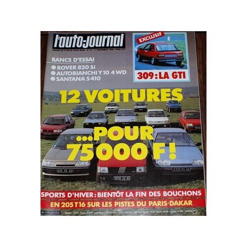 L'auto Journal 21 1986 Peugeot 309 Gti Rover 820 Santana S410 Autobianchi Y10 205 T16 Dakar