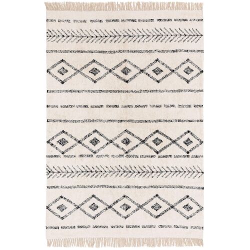 Tapis En Coton Lavable Naomi Crème 120x170 Cm - Tapis Style Berbère