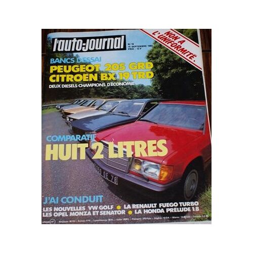 L'auto Journal 16 1983 Peugeot 205 Grd Citroen Bx Trd Renault Fuego Opel Monza Vw Golf