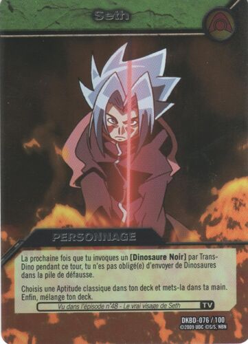 Carte Dinosaur King "Seth" Rareté Argent Dkbd-076