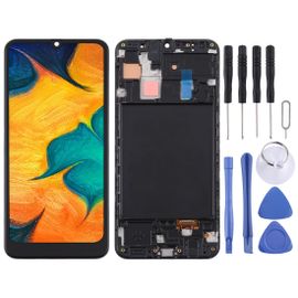 Écran Samsung Galaxy A30 Lcd + Tactile Préassemblés (Tft Material) Sur Chassis Avec Outils (Noir)